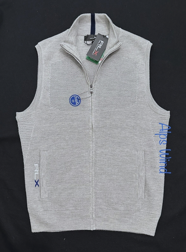 RLX Ralph Lauren Men's Full Zip Wool Blend Sweater Golf Vest in Grey SZ.M $198 - Picture 7 of 17