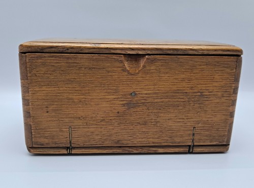 Antique Singer Sewing 1888 Oak Puzzle Box with Attachments Brown Velvet - Picture 5 of 14
