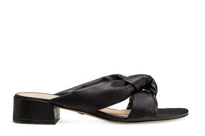 Stuart Weitzman  PLAYA 35 KNOT BLOCK SLIDE Black,