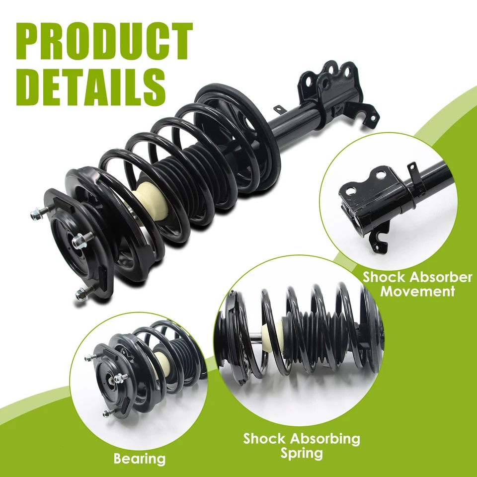 Front Struts w/Coil Spring for 1993 - 2002 Chevrolet Geo Prizm Toyota Corolla Foto 4 de 4