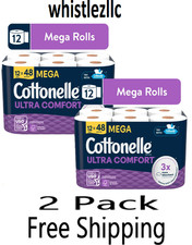 Cottonelle Ultra Comfort Toilet Paper,Soft Toilet Tissue,2 Pack of 12 Mega Rolls