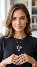 irregular Amethyst pendant Natural Crystal Neckless Gemstone