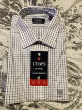 Chaps Men's Non-Iron Check Dress Shirt Regular Fit