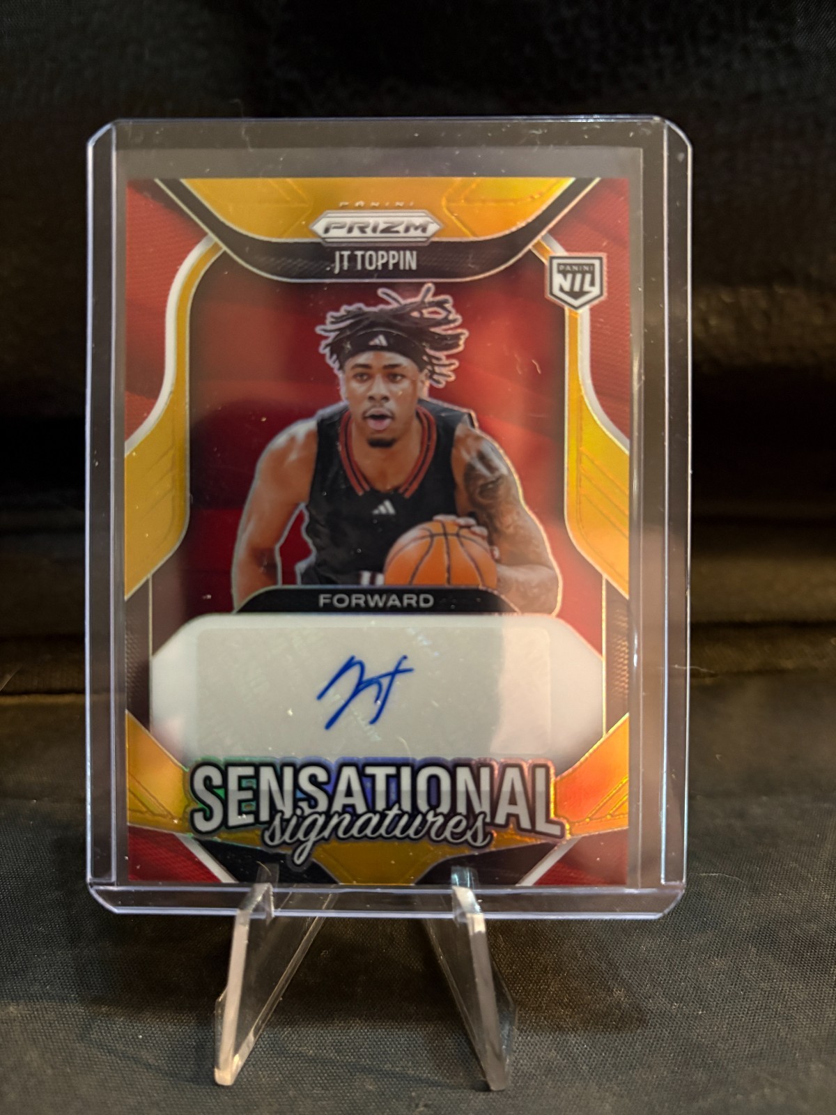 JT Toppin 2026 Panini Prizm Basketball NIL Sensational Signatures Gold Auto /10 view 1