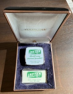 BARLOW KNIFE MONEY CLIP & TAPE MEASURE SET~ LAYTON Advertising