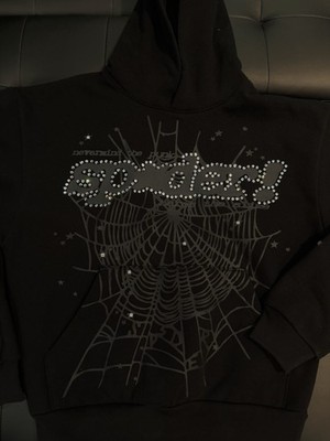 Sp5der Black VVS Stone Hoodie Size (XS) 2026 100% Authentic | eBay
