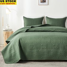 Elegant Quilt Set 3 Piece Soft Durable Bedding Lightweight Bed Cover Protector