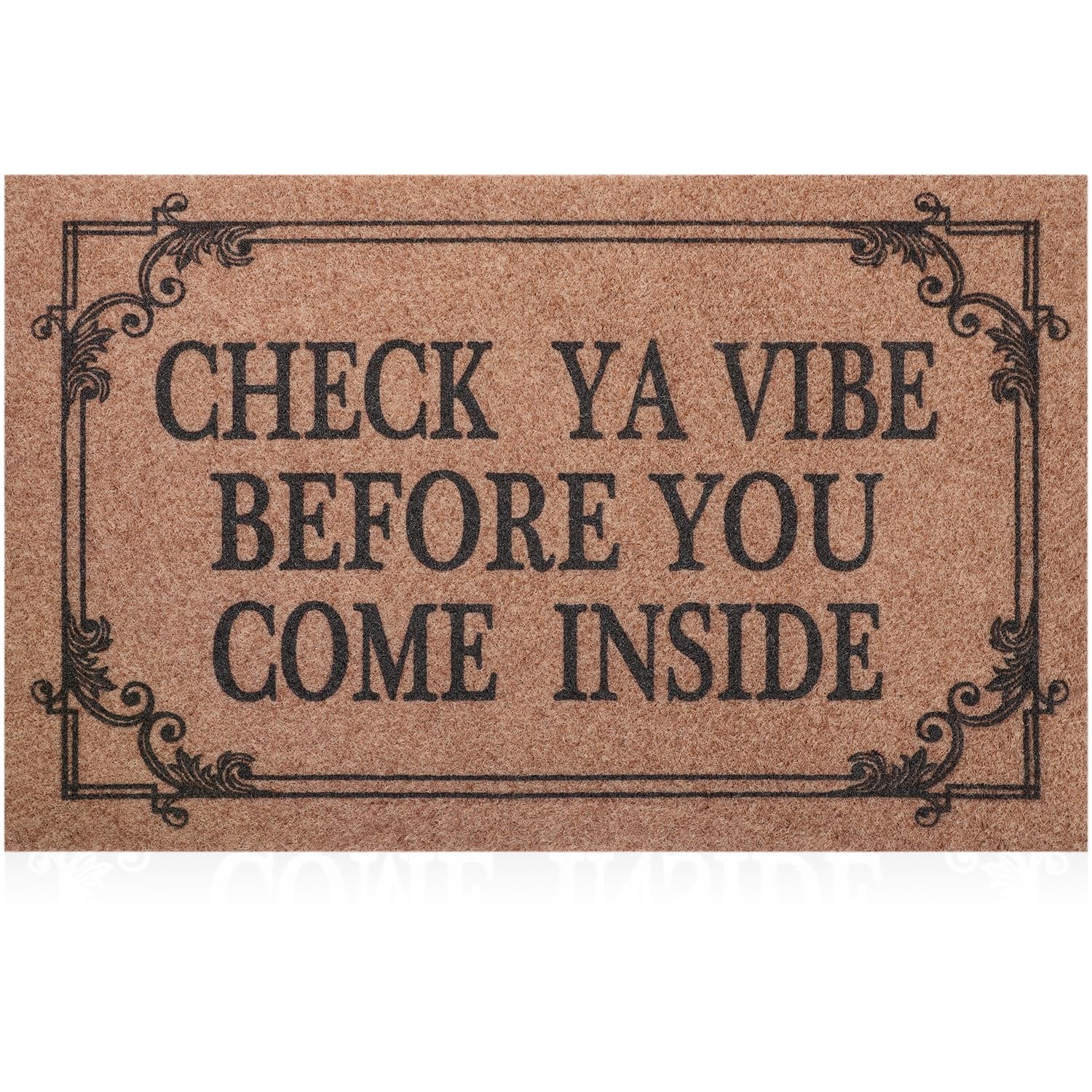 Non-Slip Rubber Welcome Doormat for Indoor Outdoor Front Door Entrance