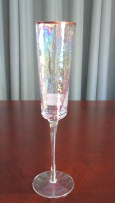 Zodax Aperitivo Triangular Champagne Flutes, Iridescent -10 1/4'' Tall -Set of 4