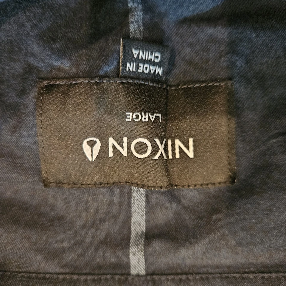 Camisa masculina Nixon grande azul com botões manga longa listra estilo padrão - Imagem 3 de 4