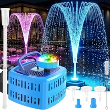 Pond Filter Pumps with Lights, 800GPH Pond Pump with Filter Fountain Kit,130W...