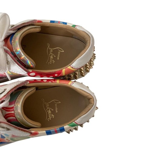 Christian Louboutin Mujer Zapatillas Corte Bajo Tachuelas Multicolor EU36/US6 Auténticas - Imagen 4 de 24