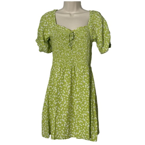 Nuevo con etiquetas Mini Vestido Faithfull The Brand Domenica Estampado Floral Tiare Verde Talla 10 - Imagen 4 de 15