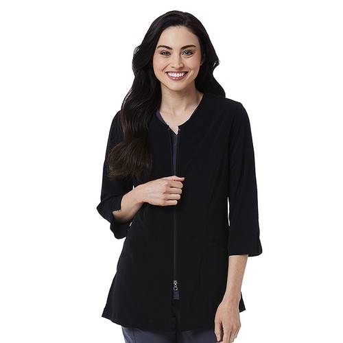 Maevn Smart 8803 Women’s 3/4 Sleeve Lab Jacket,  Small,  Black