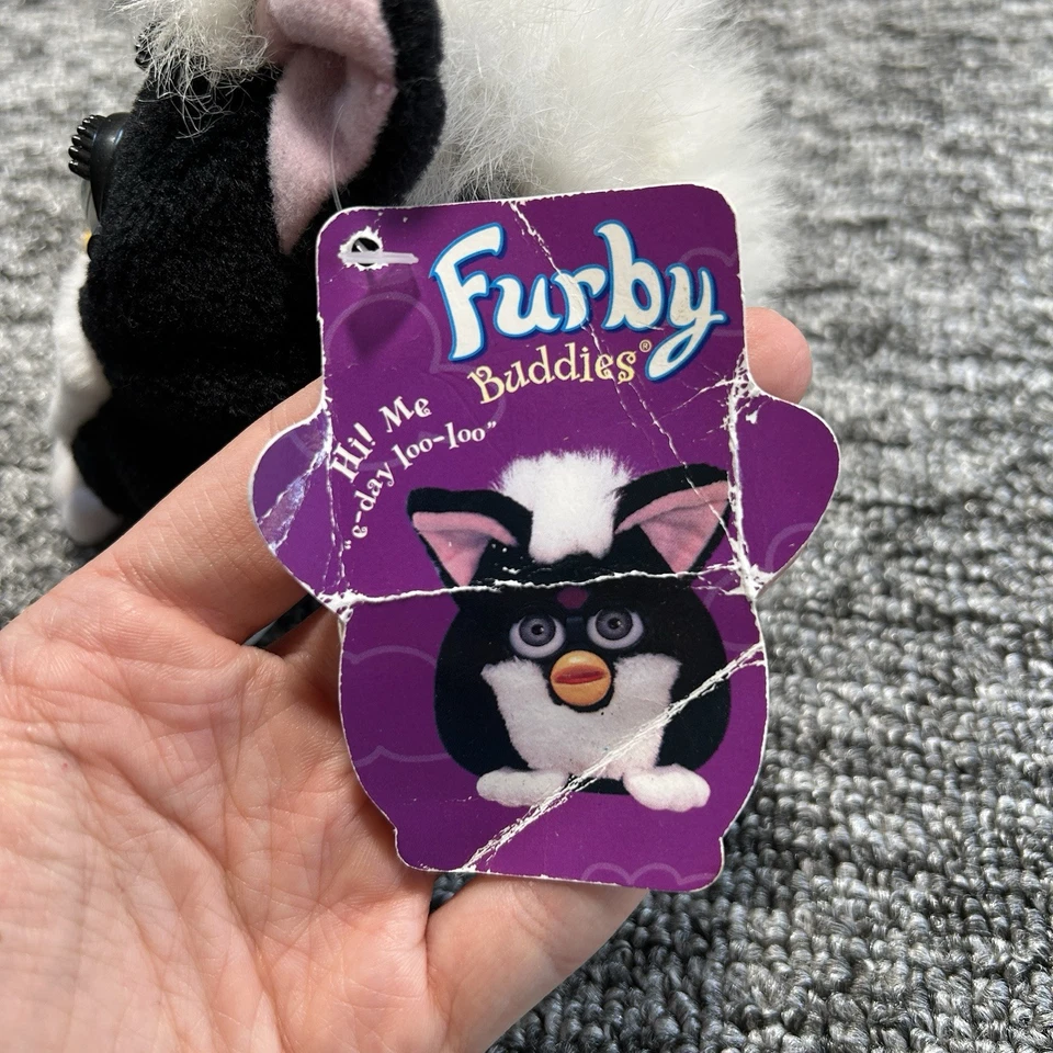 Furby 1999 Tiger Plush Beanie Buddies Black "Good Joke" Vintage Rare Cuddly 5” - Image 3 of 4