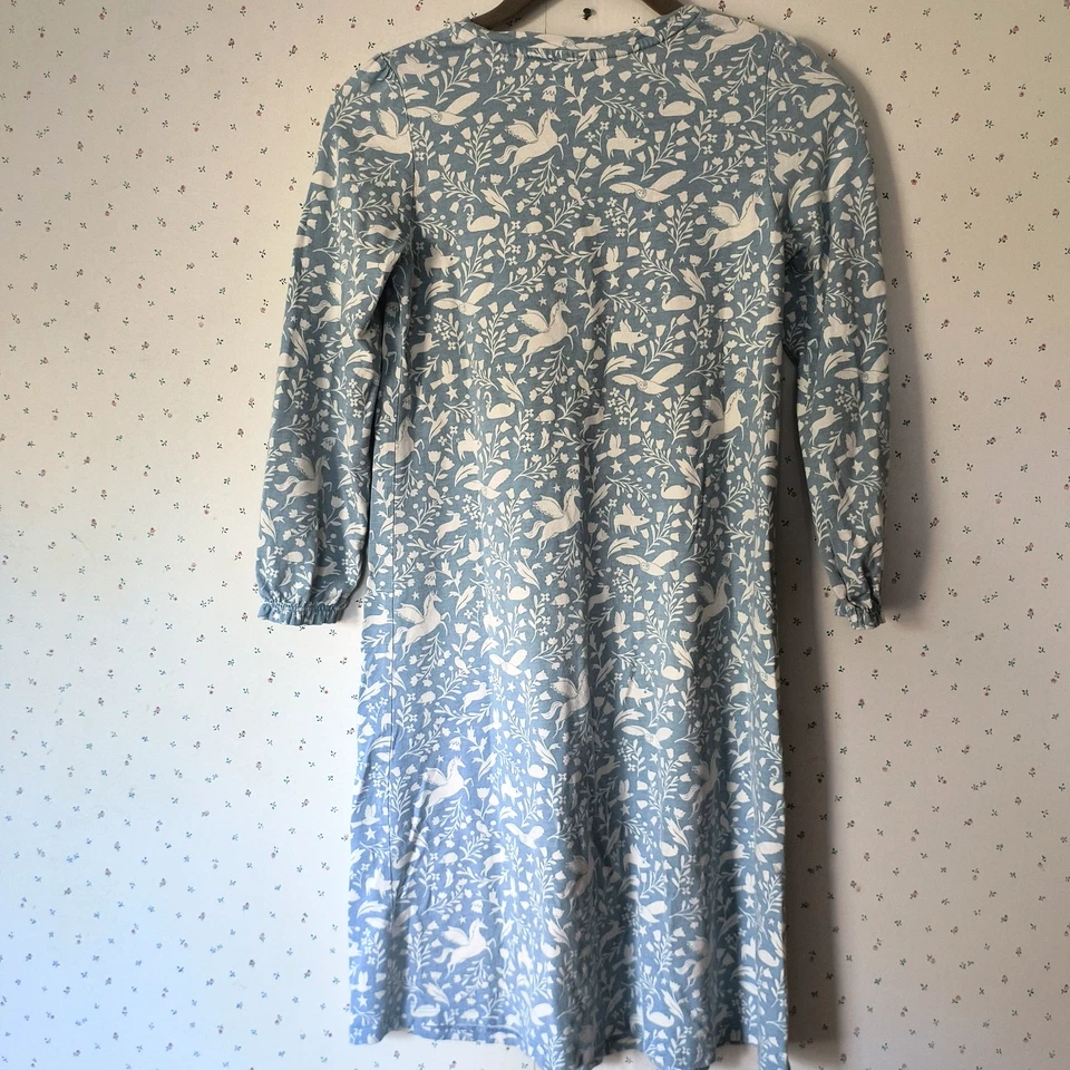 Camisón Mini Boden Niñas Talla 8-9Y Azul Floral Animales Unicornios Manga Larga Foto 2 de 4