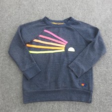 Aviator Nation Sweatshirt Youth 10 Blue Fleece Pullover Rainbow Stripe USA