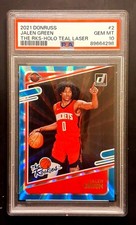 2021-22 Donruss - Jalen Green Rookie #2 Holo Teal Laser PSA 10 (RC)