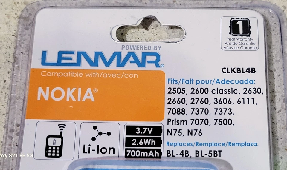 🔋Batería de repuesto LENMAR para Nokia/CLKBL4B/reemplaza BL-4B, BL-5BT 👈DP 👈 Foto 2 de 4