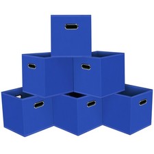Black Foldable Storage Cubes Bins, Fabric Storage Box Cubes Organizer Baskets...