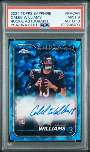 2024 TOPPS CHROME SAPPHIRE RC AUTOS #RACWI CALEB WILLIAMS PSA 9 AUTO 10
