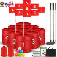 Golf Bucket Yard Game with 4 Clubs for Adults and Family 9 Hole Golf Course