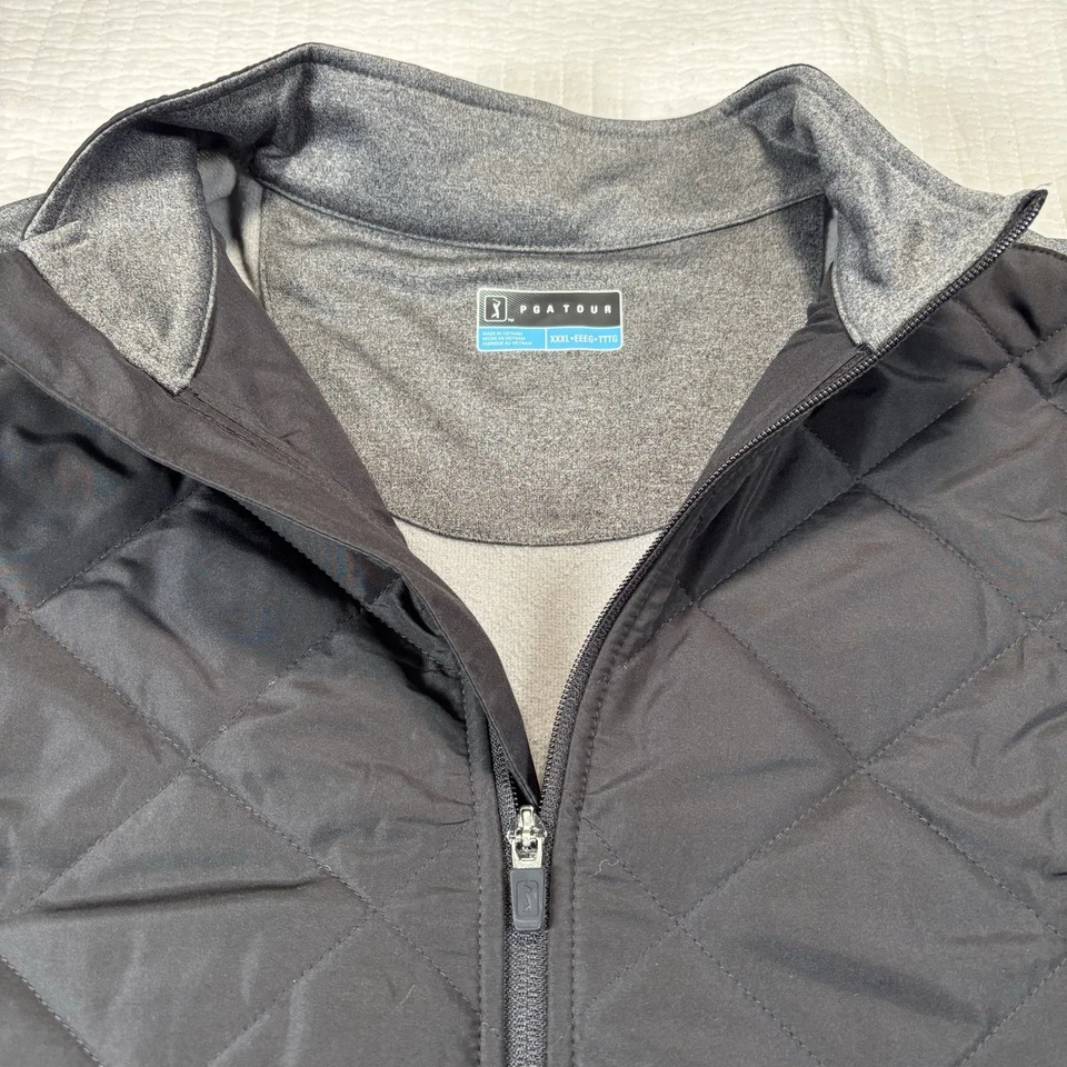 PGA TOUR Cortavientos/Chaqueta Hombre 3XL Negro Gris Cremallera Completa Aislada Foto 2 de 4