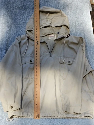 GH Bass & Co. brand Khaki Hooded Pullover Anorak Smock Jacket Men's XL - product listing photo