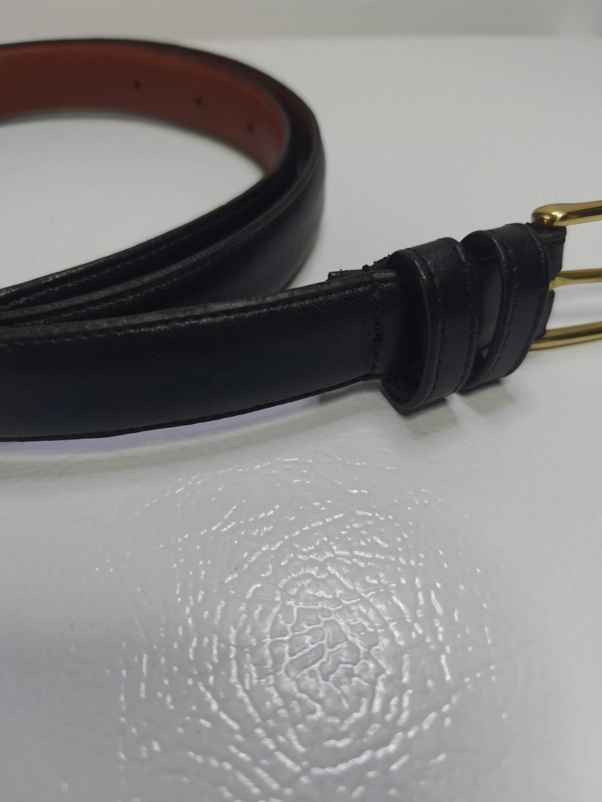 Cintura Coach 5700 uomo taglia 36 90 cm pelle bovina brunita nera