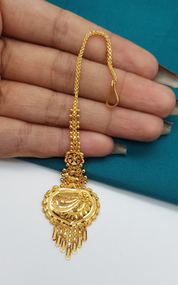 22K Gold Maang Tika Damen Hochzeit schlicht Feingold Tika Schmuck traditionel...