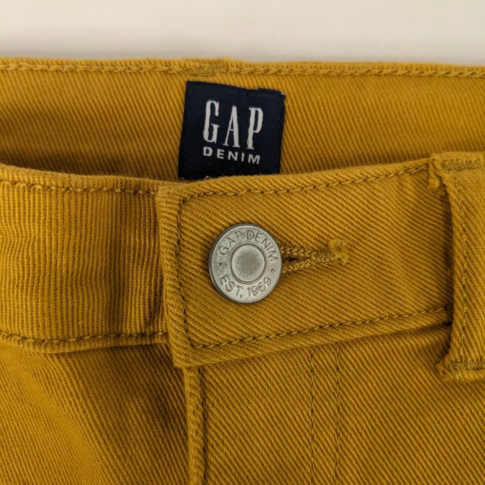 Pantalones de mezclilla elásticos súper ajustados mostaza Gap para niñas talla 16 cintura ajustable Foto 4 de 4