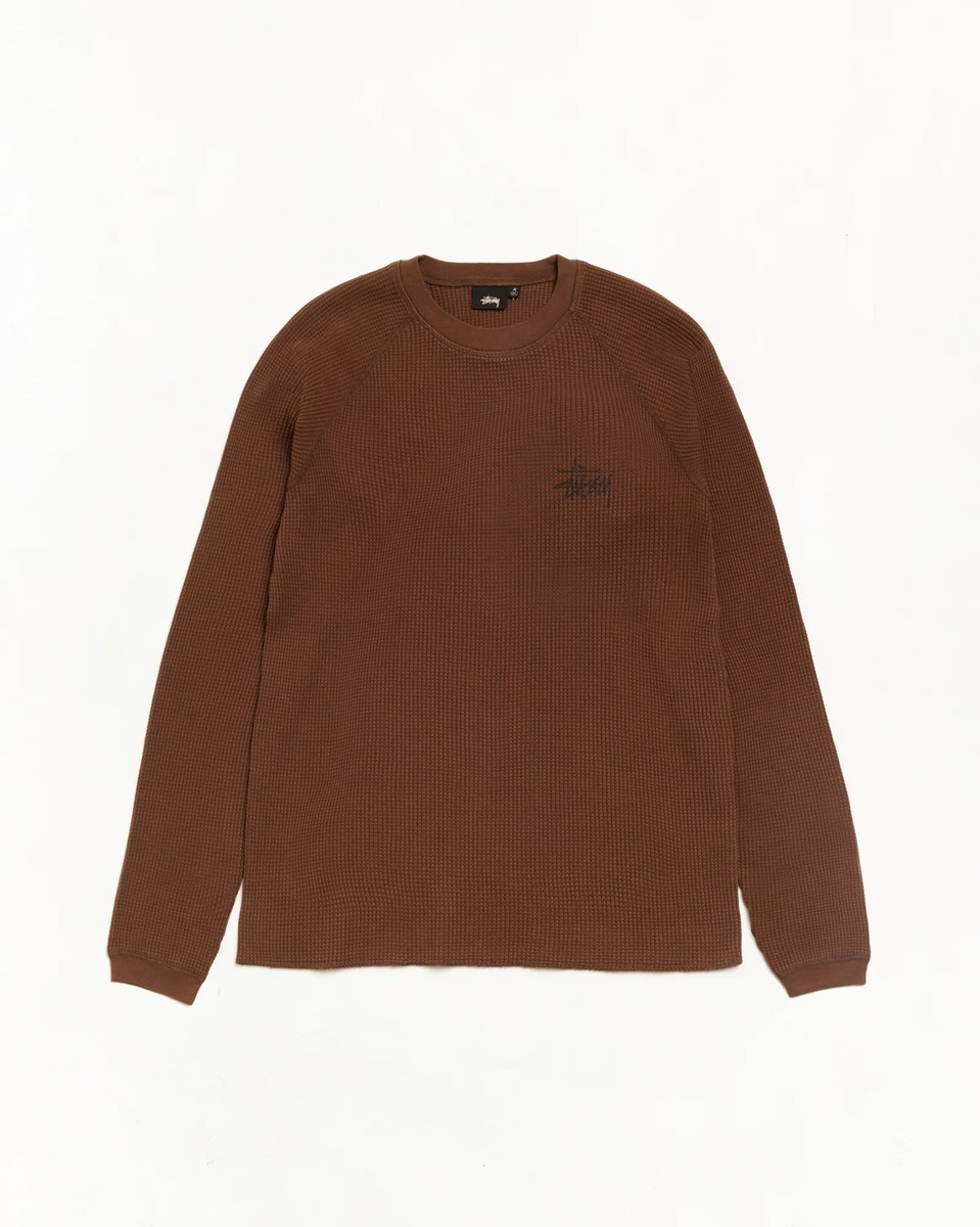 Stussy メッシュニット Lサイズ ブラウン Stussy Basic Stussy Thermal 1140356 BROW_L Men's L Long Sleeve