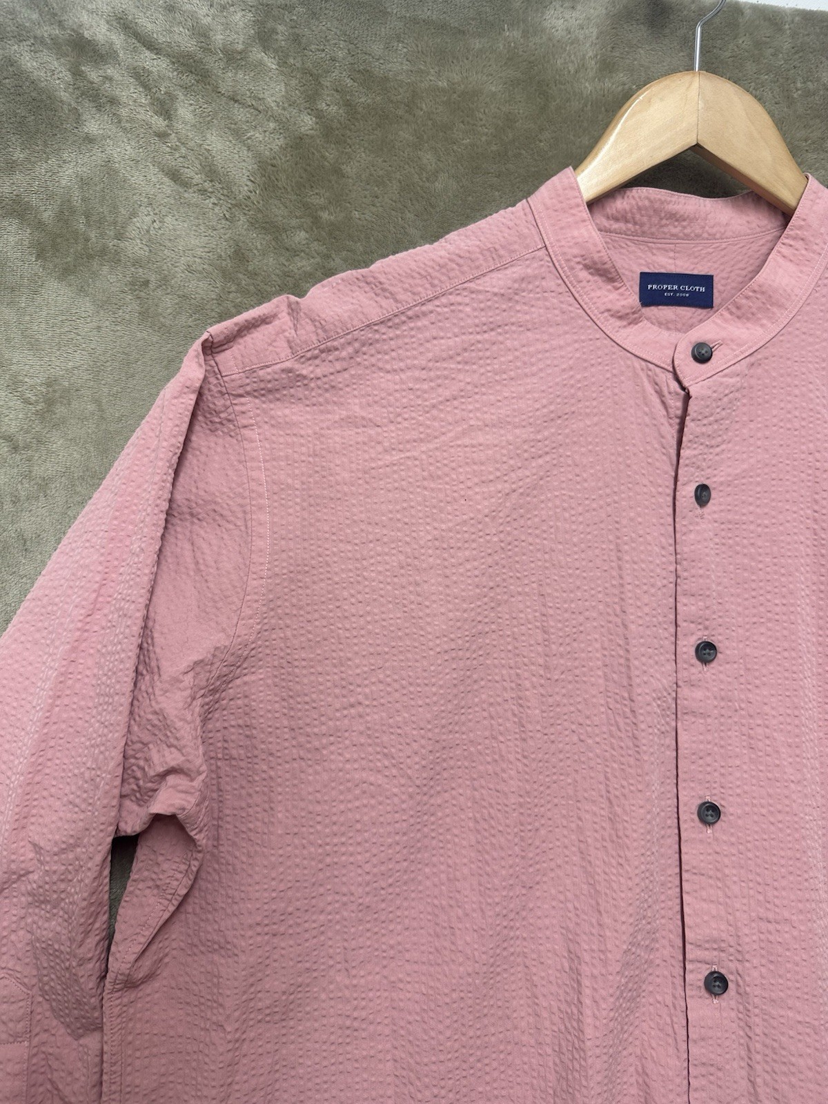 Proper Solid Pink krinkle Button Down Shirt Men’s… - image 2
