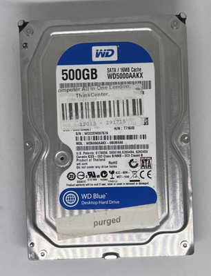 Western Digital WD Blue WD5000AAKX 500GB 16MB 3.5'' SATA Server HDD Hard Drive