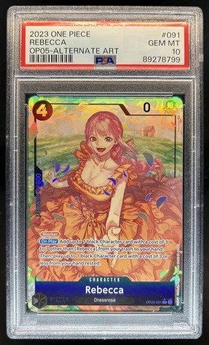 2023 One Piece New Era Rebecca Super Rare Alt Art #OP05-091 PSA 10 GEM MINT