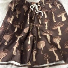 Romwe Mushroom Drawstring Print Shorts Men Size Medium