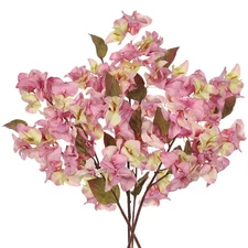 5 Pack 27.5" Pink Bougainvillea Artificial Flowers - Realistic Silk Bougainvi...