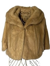 Real MINK Fur Stole Vintage Shawl Bridal Bolero