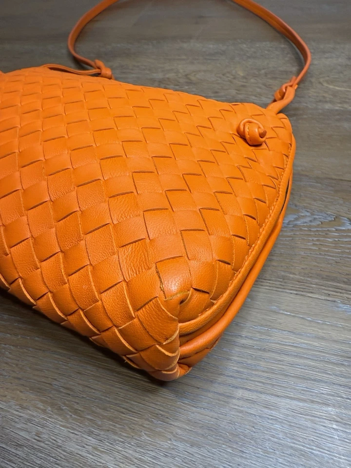 Bolso de Hombro Bottega Veneta Naranja Intrecciato Cuero Nodini Foto 3 de 4
