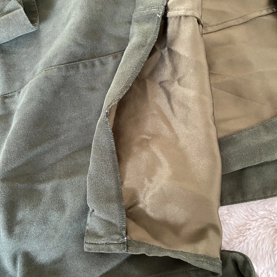 Vintage Norton Studio Womans 20W Soft Overcoat Trench Coat Army Green *read* - Image 3 of 4