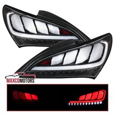 Black Led Tail Lights Fits 2010-2016 Hyundai Genesis Coupe Sequential Signal Black Led Tail Lights Fits 2010-2016 Hyundai Genesis Coupe Sequential Signal