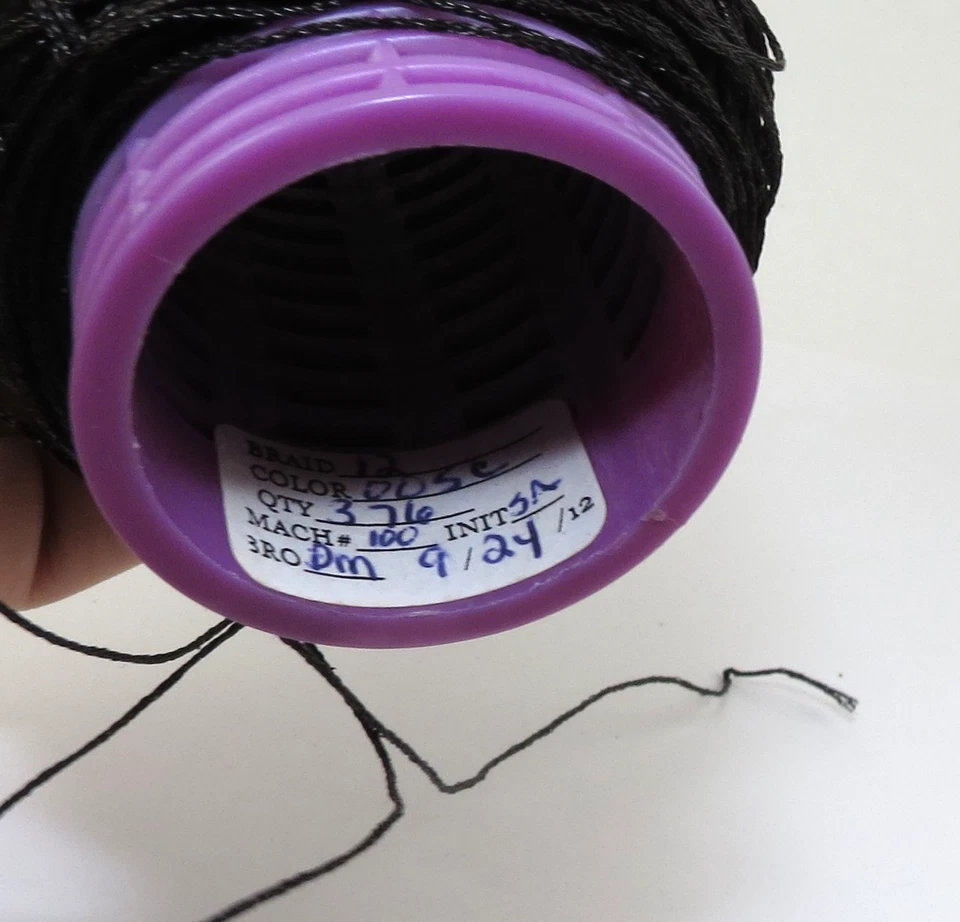 Kreinik Metallic Thread for Stitching Black #005C - #12 Tapestry Braid 376M - Image 2 of 4