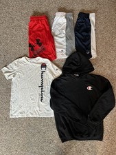 Lot Of 5 Champion Under Armour Shorts Tshirt Hoodie Boys Sz Medium