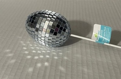Way to Celebrate! Disco Mirrored Easter Egg Shaped Decor Floral Pick New w/ Tag
