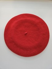 Vintage Women's 100  Wool Red Beret Hat Cap French Style