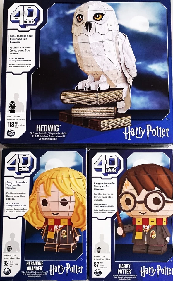 Harry Potter 4D Build 3D Puzzle HEDWIG HERMINE HERMIONE GRANGER SPIN MASTER