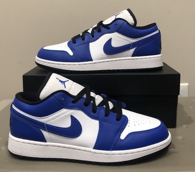 Nike Air Jordan 1 Low Game Royal Blue White Black 553560-124 GS Size 7Y â 8.5W! | eBay
