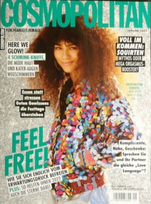COSMOPOLITAN, Januar 2022,  ZENDAYA. FEEL FREE!
