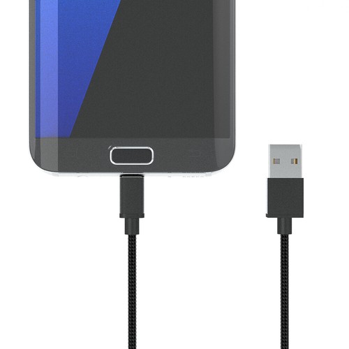 2x 1m zestaw kabli ładujących micro USB | dane do telefonu komórkowego tabletu Samsung PS4 Xbox czarny - Zdjęcie 4 z 10