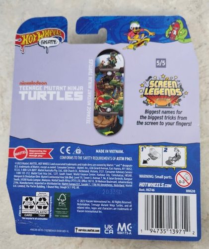 Hot Wheels Skate Nickelodeon Teenage Mutant Ninja Turtles Finger Skateboard Neu - Bild 2 von 4